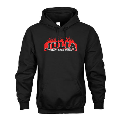 Never Back Down Your Name With Fire Shirt JULIA M1-37
