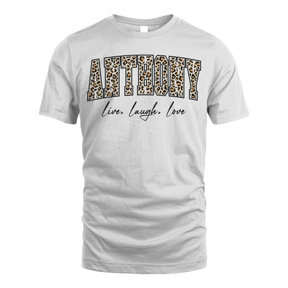 Live Laugh Love Custom Name With Leopard Pattern Shirt ANTHONY M1-13