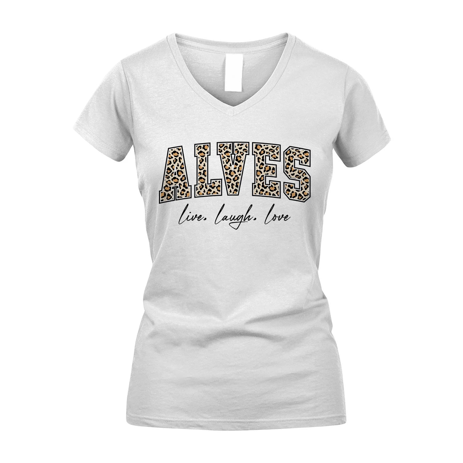 Live Laugh Love Custom Name With Leopard Pattern Shirt ALVES M1-13
