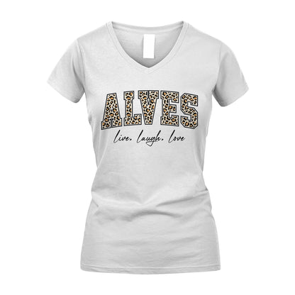Live Laugh Love Custom Name With Leopard Pattern Shirt ALVES M1-13