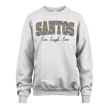 Live Laugh Love Custom Name With Leopard Pattern Shirt SANTOS M1-13