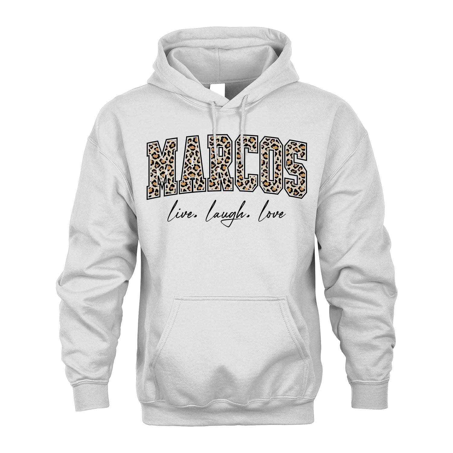Live Laugh Love Custom Name With Leopard Pattern Shirt MARCOS M1-13