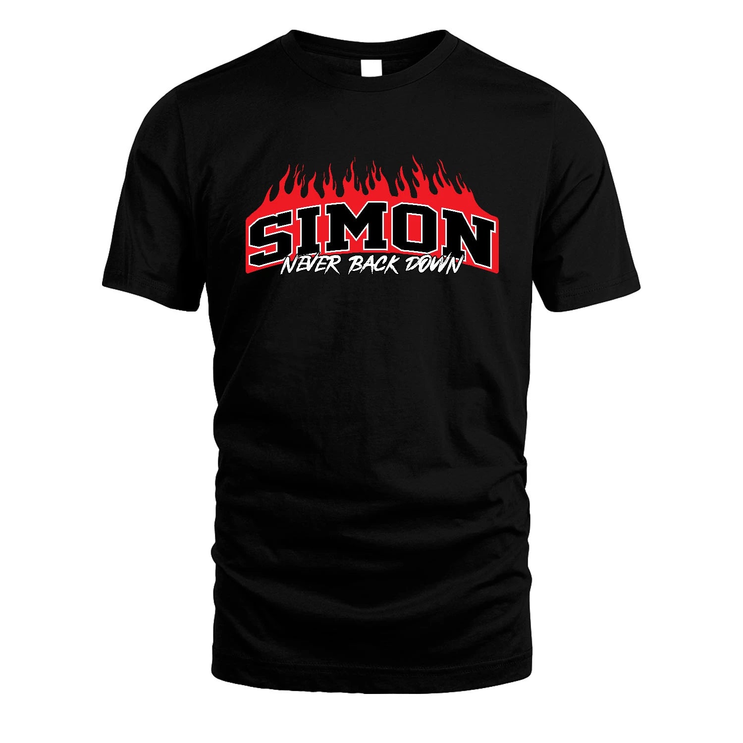 Never Back Down Your Name With Fire Shirt SIMON M1-37