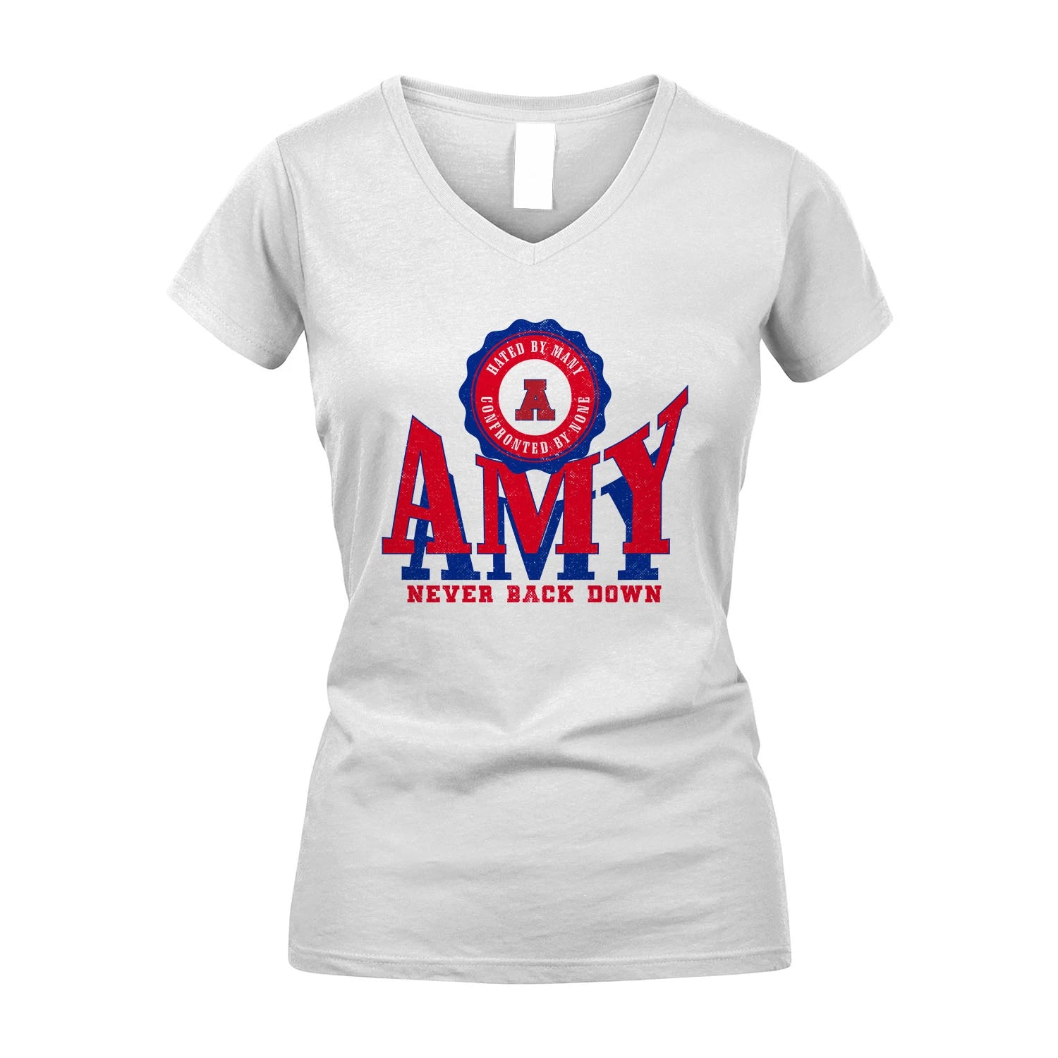 Your Name Never Back Down Shirt AMY M1-33