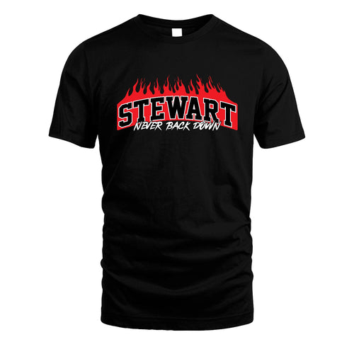 Never Back Down Your Name With Fire Shirt STEWART M1-37