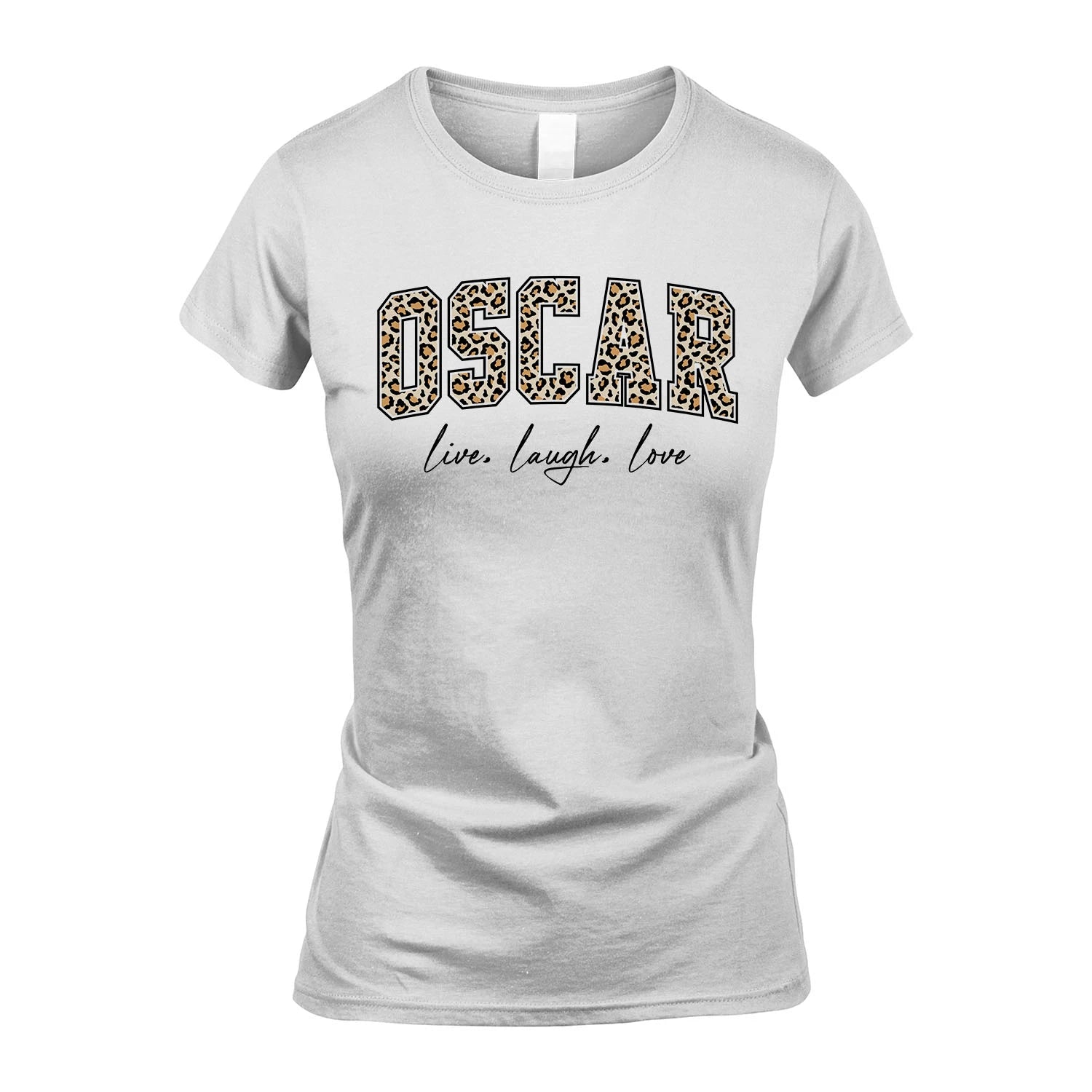 Live Laugh Love Custom Name With Leopard Pattern Shirt OSCAR M1-13