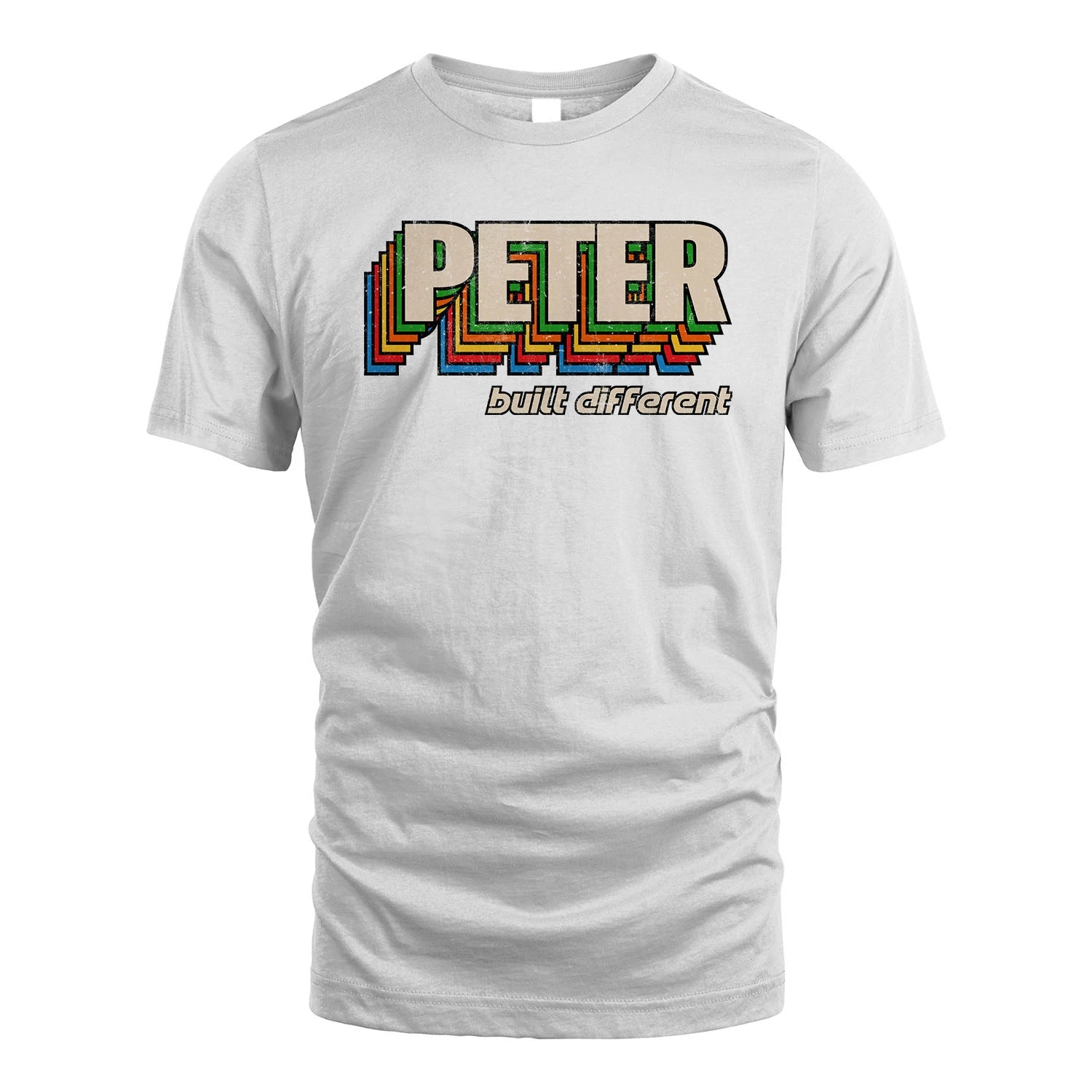 Your Name Built Different Retro Shirt PETER M1-26