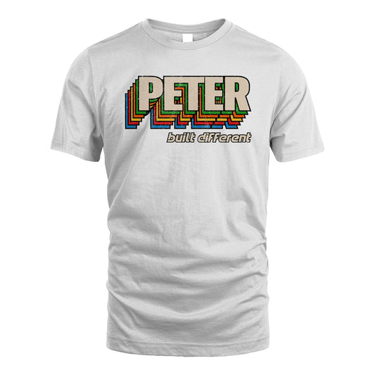 Your Name Built Different Retro Shirt PETER M1-26