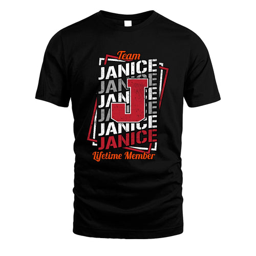 Team Your Name Lifetime Member Sporty Shirt JANICE M1-25