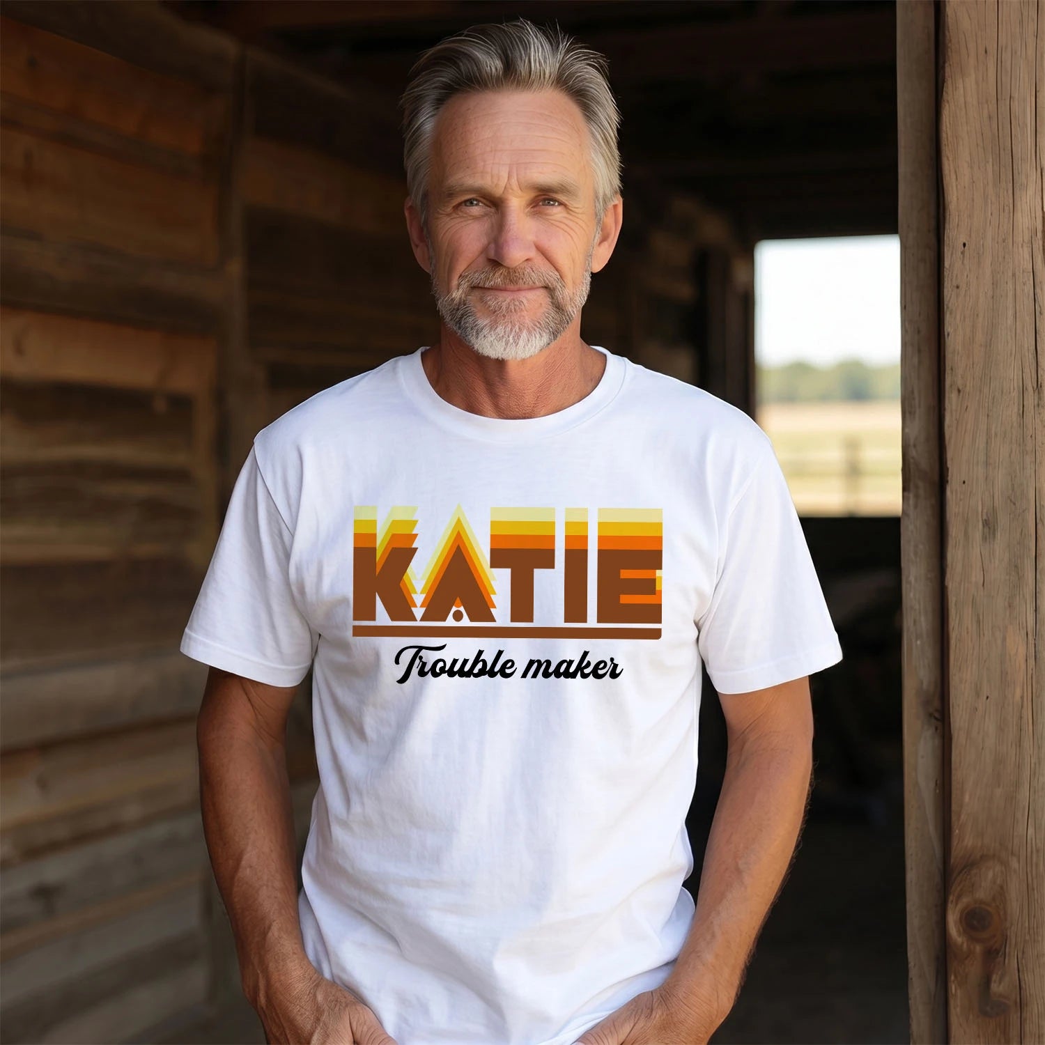 Your Name Trouble Maker Funny Shirt KATIE M1-34