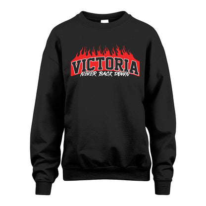 Never Back Down Your Name With Fire Shirt VICTORIA M1-37