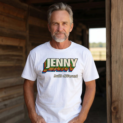 Your Name Built Different Retro Shirt JENNY M1-26