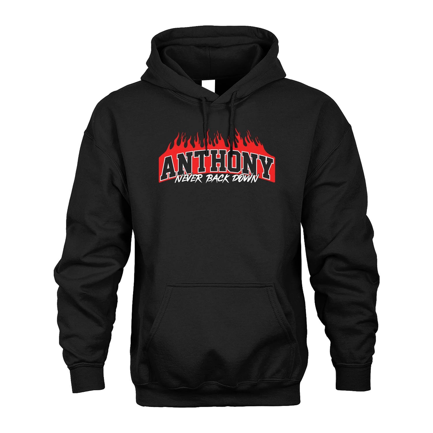 Never Back Down Your Name With Fire Shirt ANTHONY M1-37