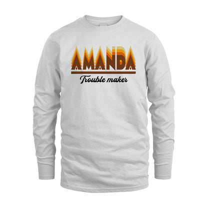 Your Name Trouble Maker Funny Shirt AMANDA M1-34