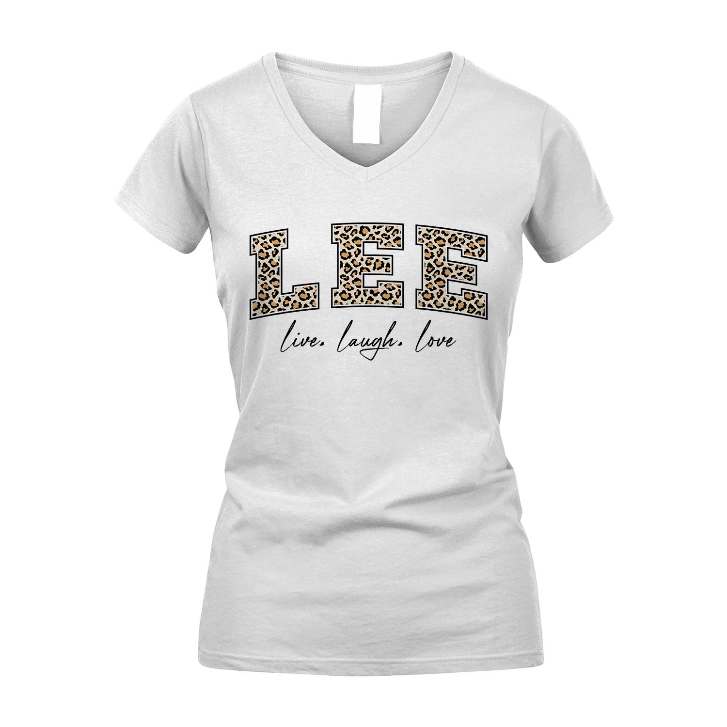 Live Laugh Love Custom Name With Leopard Pattern Shirt LEE M1-13