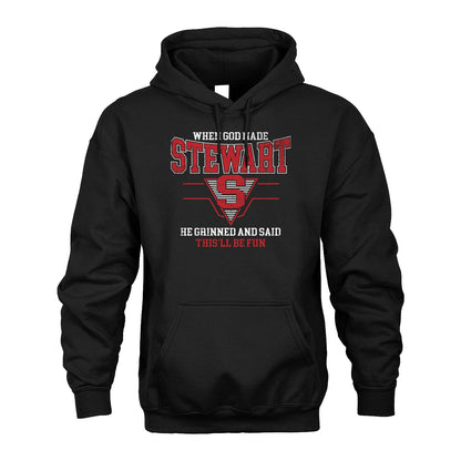 When God Made Your Name He Grinned And Said This'll Be Fun Baseball Shirt STEWART M1-29