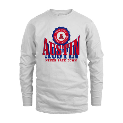 Your Name Never Back Down Shirt AUSTIN M1-33