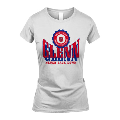 Your Name Never Back Down Shirt GLENN M1-33