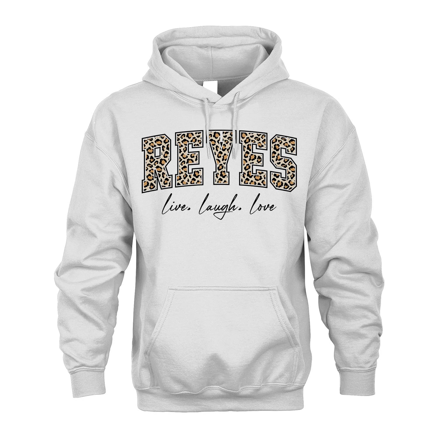 Live Laugh Love Custom Name With Leopard Pattern Shirt REYES M1-13