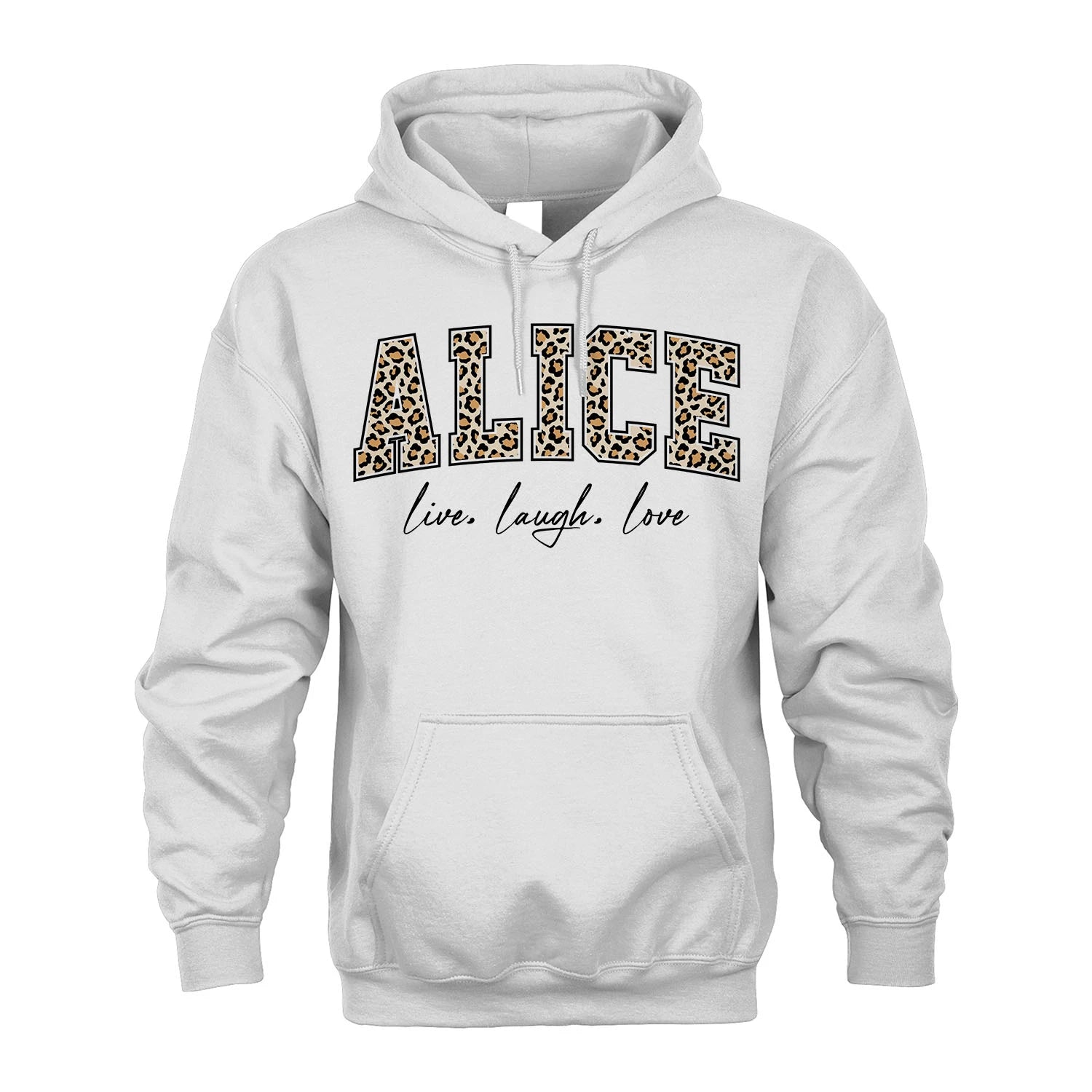 Live Laugh Love Custom Name With Leopard Pattern Shirt ALICE M1-13
