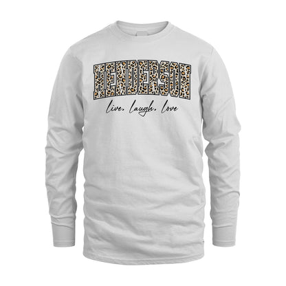 Live Laugh Love Custom Name With Leopard Pattern Shirt HENDERSON M1-13