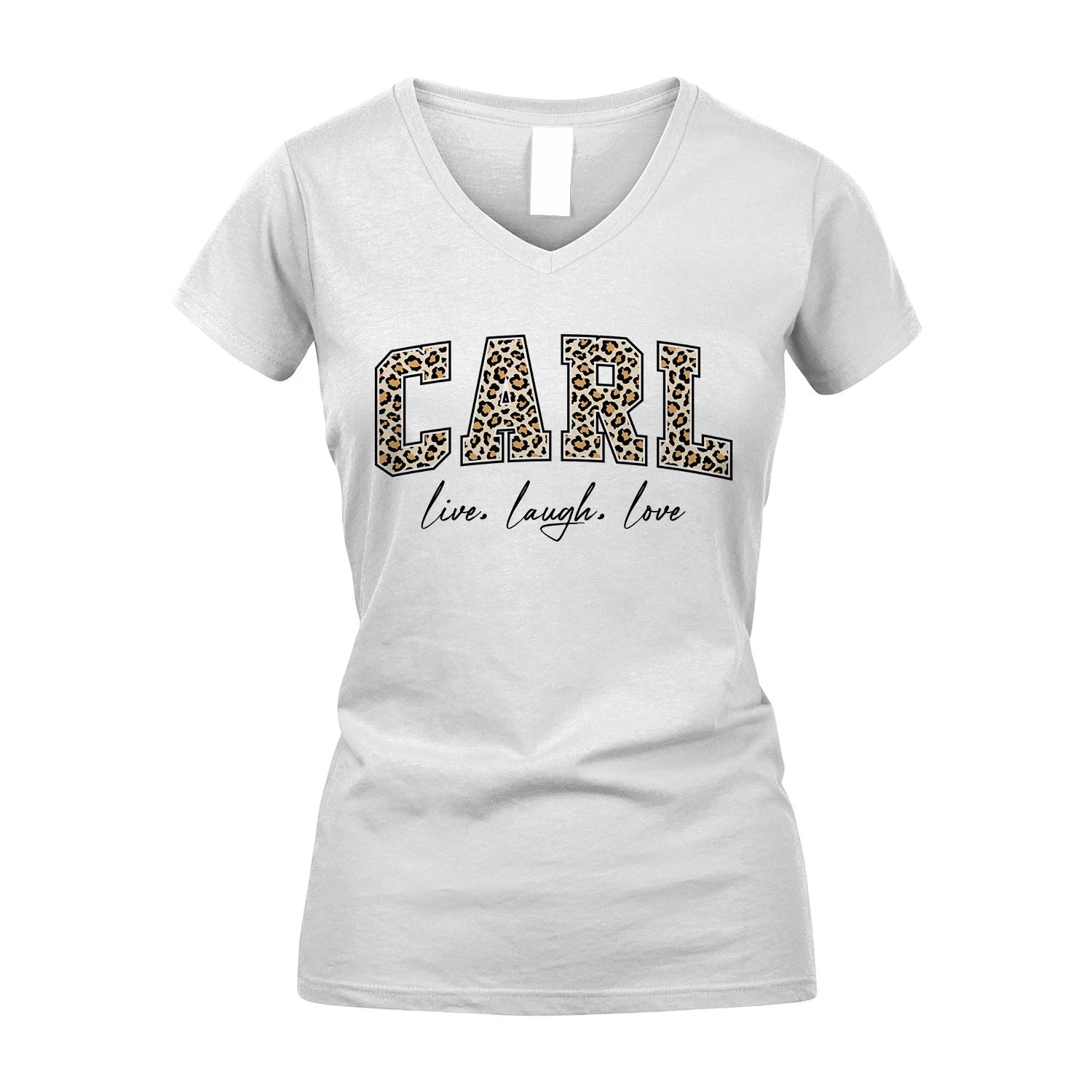Live Laugh Love Custom Name With Leopard Pattern Shirt CARL M1-13