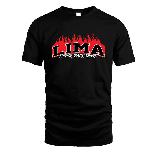 Never Back Down Your Name With Fire Shirt LIMA M1-37