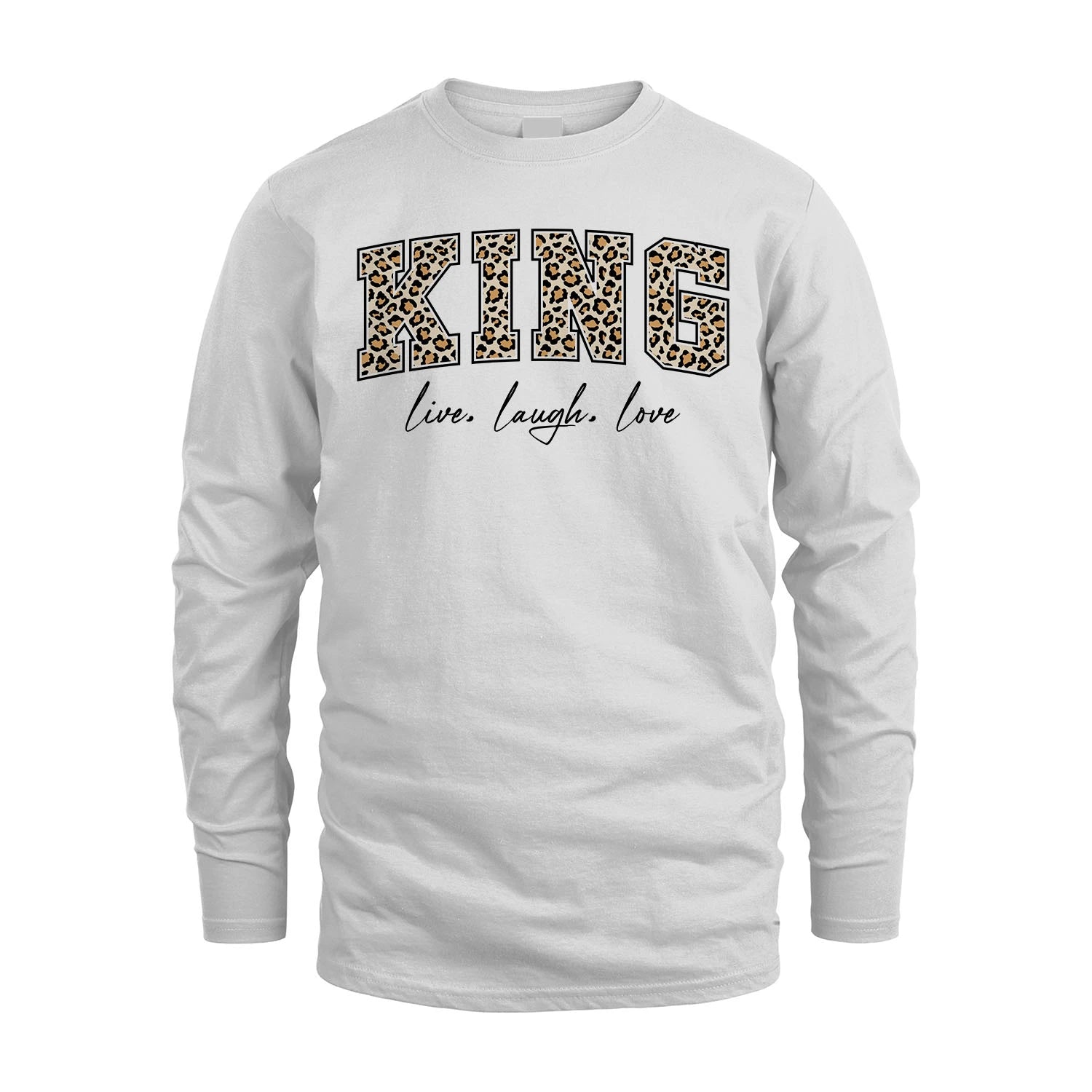 Live Laugh Love Custom Name With Leopard Pattern Shirt KING M1-13