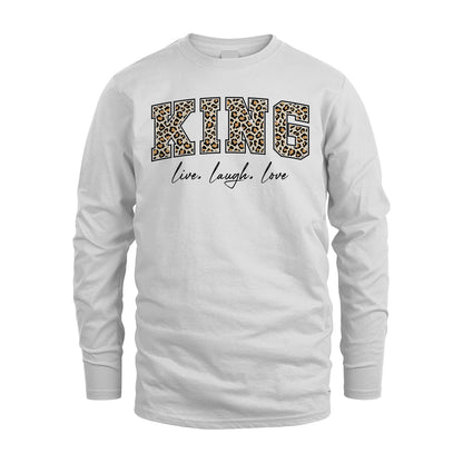 Live Laugh Love Custom Name With Leopard Pattern Shirt KING M1-13