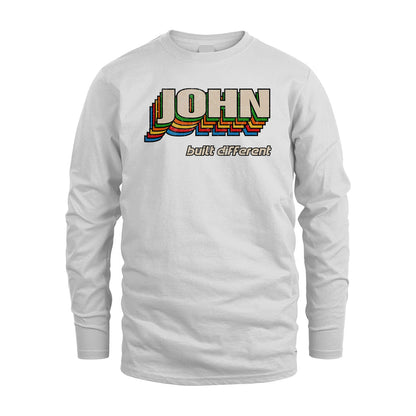 Your Name Built Different Retro Shirt JOHN M1-26