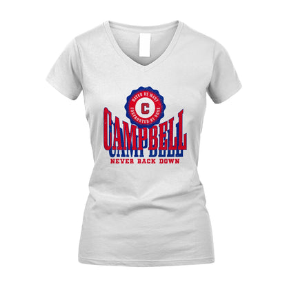 Your Name Never Back Down Shirt CAMPBELL M1-33