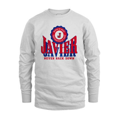 Your Name Never Back Down Shirt JAVIER M1-33