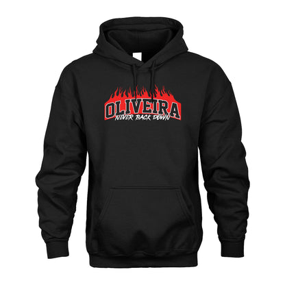 Never Back Down Your Name With Fire Shirt OLIVEIRA M1-37