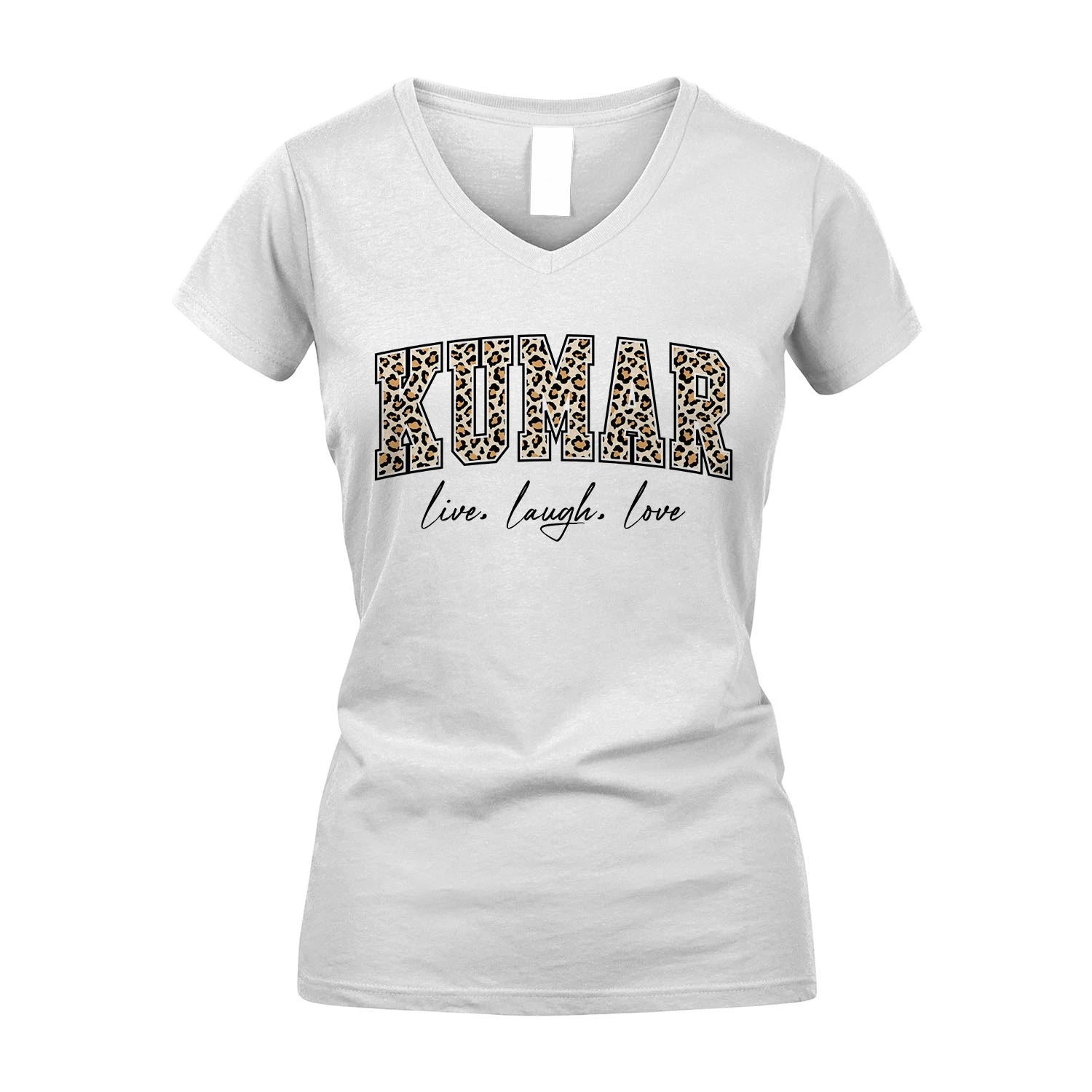 Live Laugh Love Custom Name With Leopard Pattern Shirt KUMAR M1-13