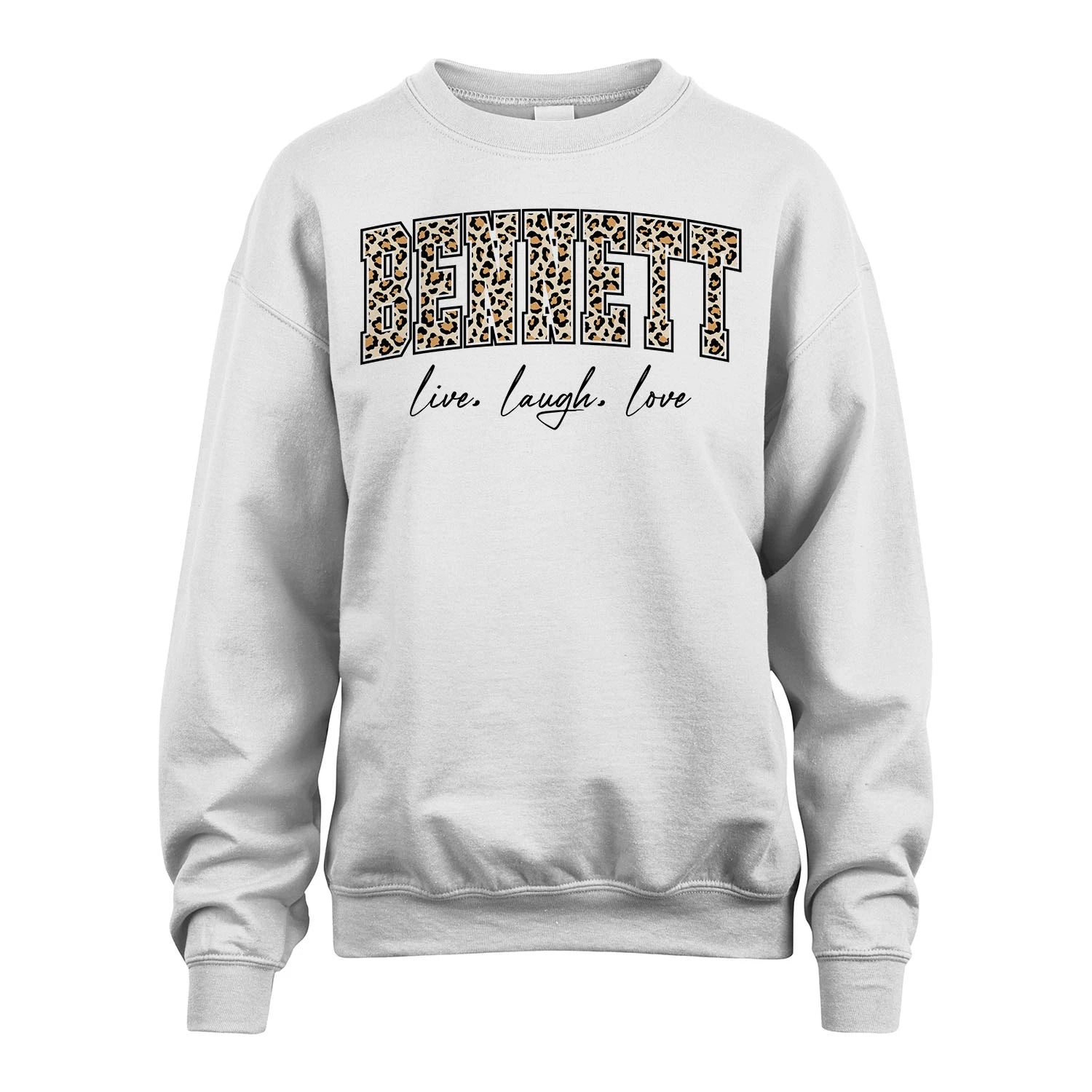 Live Laugh Love Custom Name With Leopard Pattern Shirt BENNETT M1-13