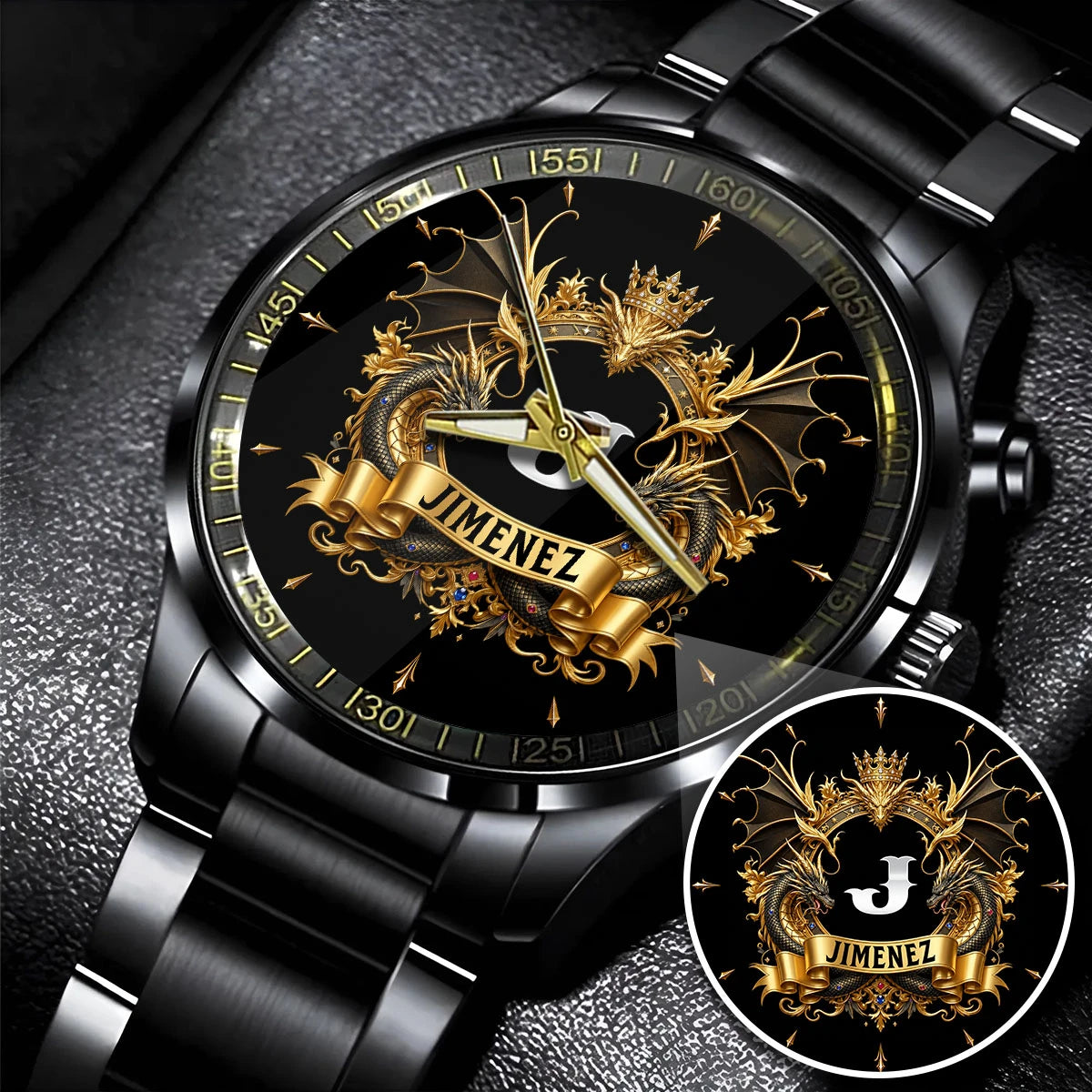 Personalized Name Golden Dragon Watch JIMENEZ M1-W6