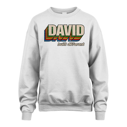 Your Name Built Different Retro Shirt DAVID M1-26
