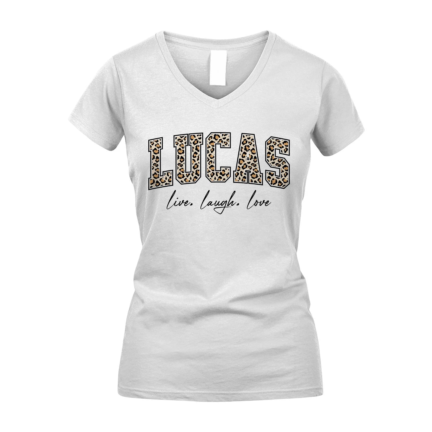 Live Laugh Love Custom Name With Leopard Pattern Shirt LUCAS M1-13