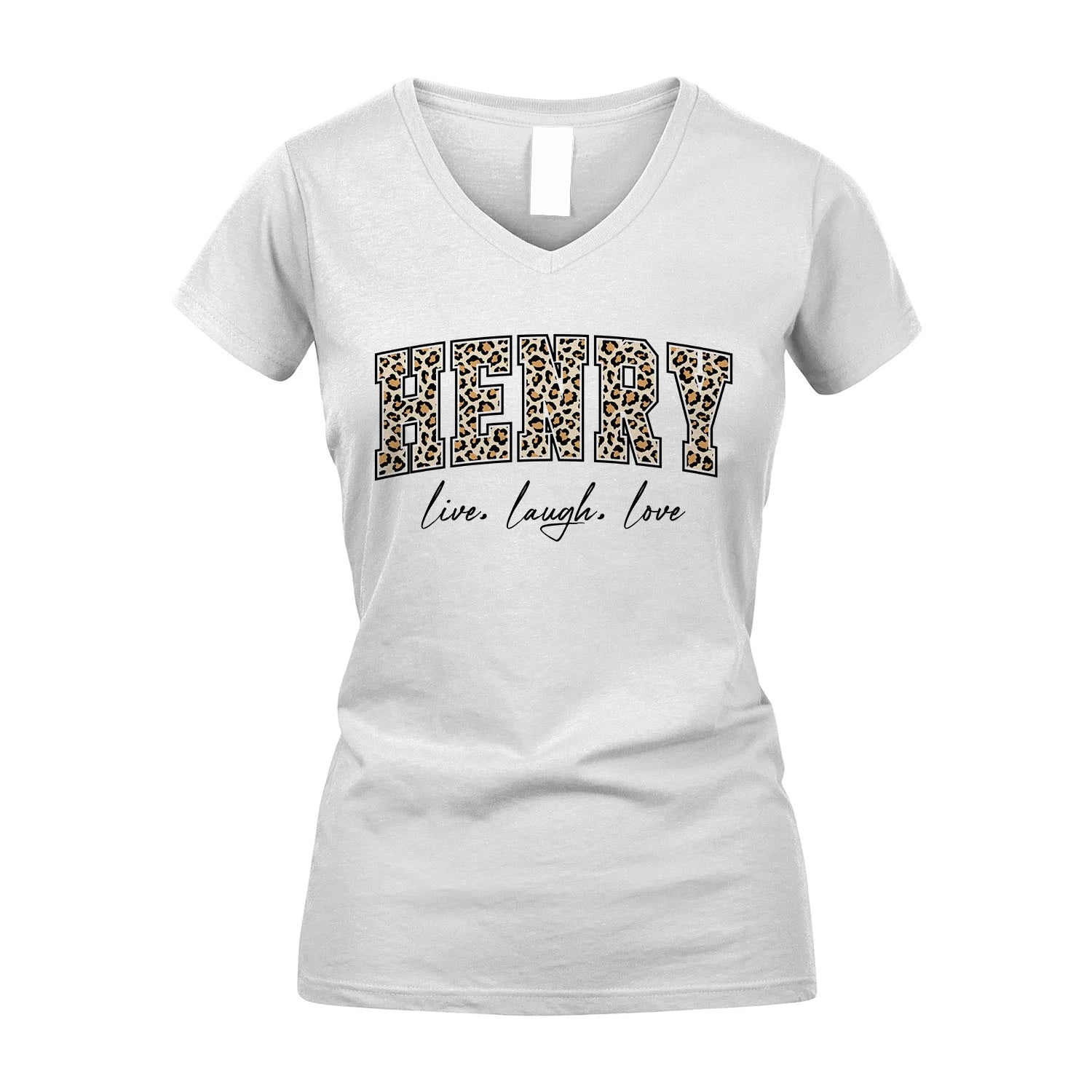 Live Laugh Love Custom Name With Leopard Pattern Shirt HENRY M1-13