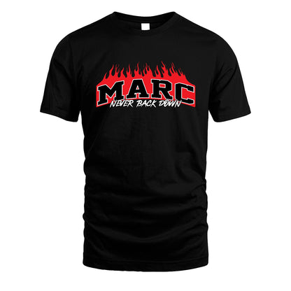 Never Back Down Your Name With Fire Shirt MARC M1-37