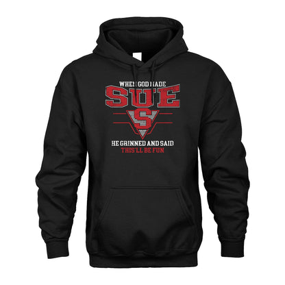 When God Made Your Name He Grinned And Said This'll Be Fun Baseball Shirt SUE M1-29