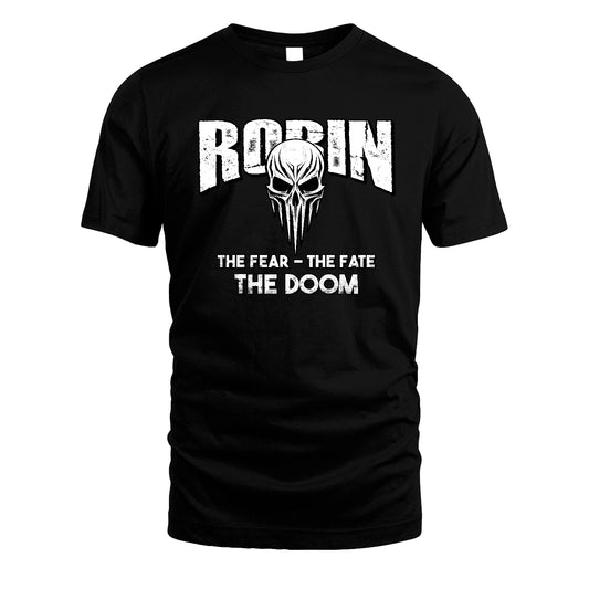 The Fear The Fate The Doom Skull Shirt ROBIN M1-39