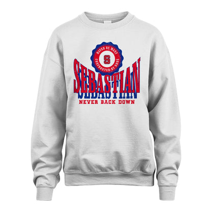 Your Name Never Back Down Shirt SEBASTIAN M1-33