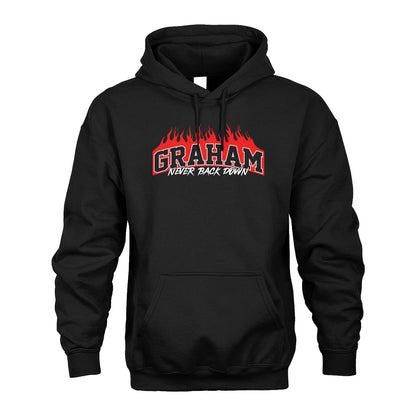 Never Back Down Your Name With Fire Shirt GRAHAM M1-37