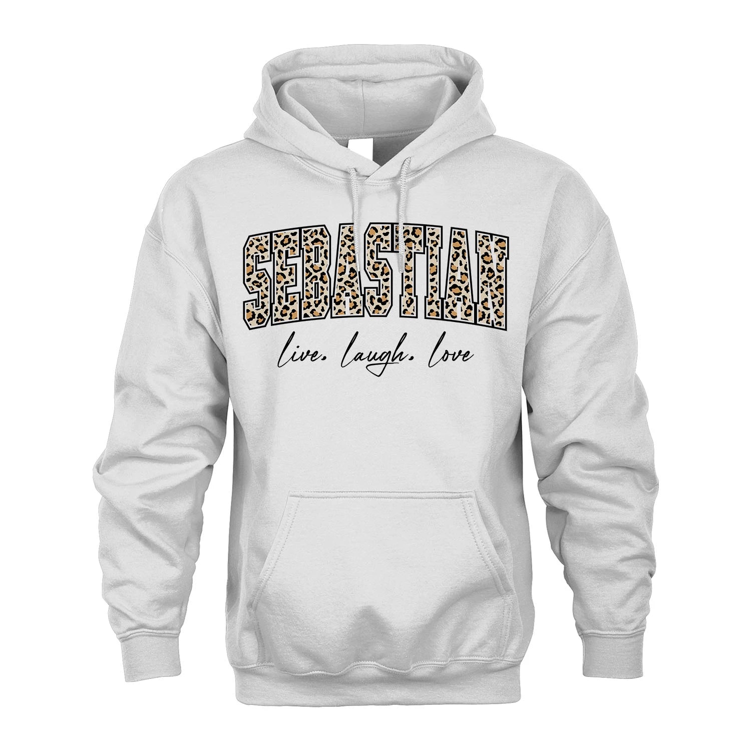 Live Laugh Love Custom Name With Leopard Pattern Shirt SEBASTIAN M1-13