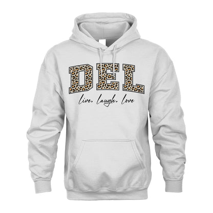 Live Laugh Love Custom Name With Leopard Pattern Shirt DEL M1-13