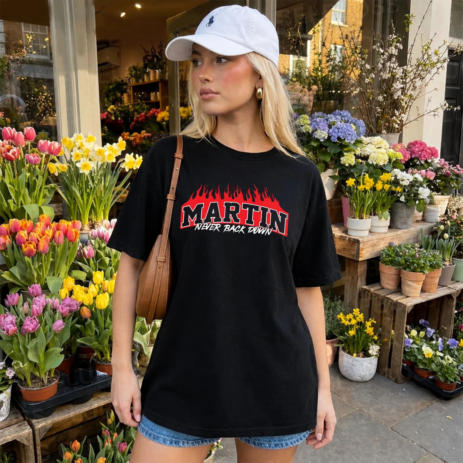 Never Back Down Your Name With Fire Shirt MARTIN M1-37