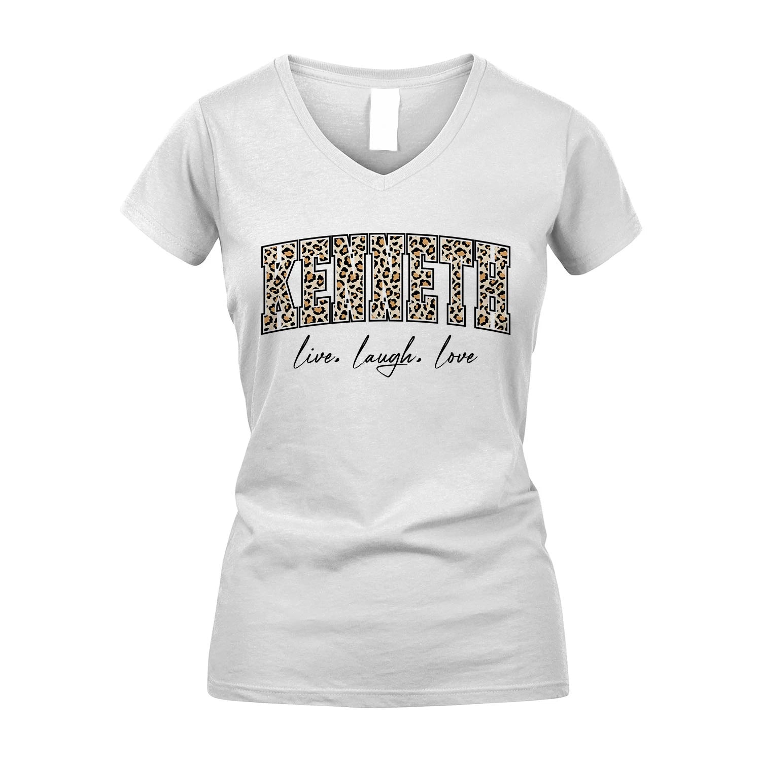 Live Laugh Love Custom Name With Leopard Pattern Shirt KENNETH M1-13
