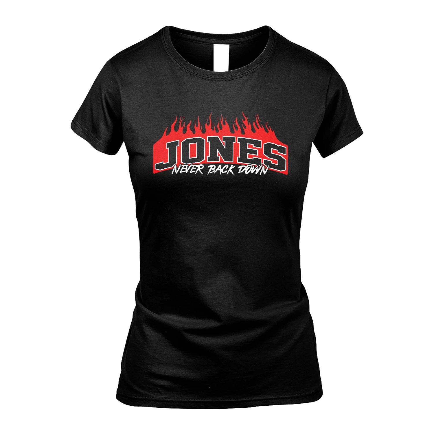 Never Back Down Your Name With Fire Shirt JONES M1-37