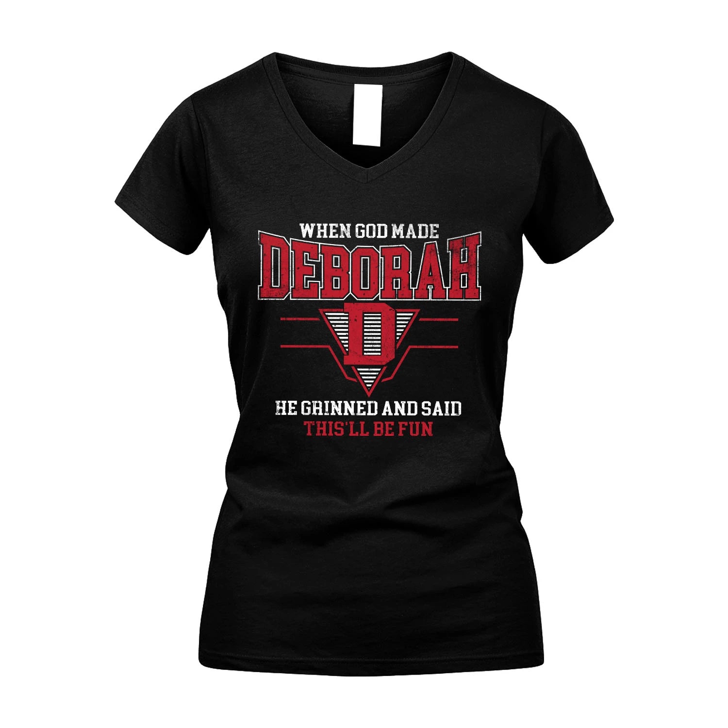 When God Made Your Name He Grinned And Said This'll Be Fun Baseball Shirt DEBORAH M1-29